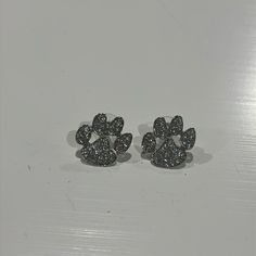 Never Worn Rhinestone Paw Print Earrings Gold Sterling Silver Jewelry With Paw Print, Adjustable Sterling Silver Jewelry With Paw Print, Adjustable Silver Jewelry With Paw Print, Adjustable Sterling Silver Paw Print Jewelry, Paw Print Earrings, Earrings Color, Paw Print, Jewelry Earrings, Women Jewelry