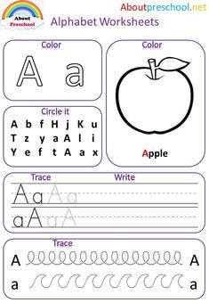 an alphabet worksheet with letters and numbers