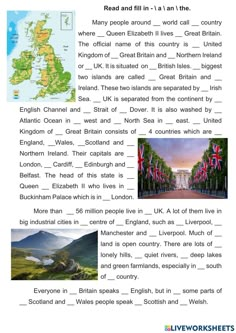 an image of the united kingdom and england with pictures on it, including two different countries