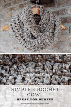 the simple crochet cowl is great for winter and it's easy to make