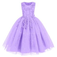 Flower Girl DressElegant flower girls dresses for weddings lace sleeveless princess formal floor length evening prom beach wedding ball gown birthday party dress for kids junior teen girls, floral lace, girl Halloween Christmas holiday dress. Your little angel will be thrilled with this gorgeous floral lace bow layered tulle tutu dress, it will make your girl pretty and feel like a princess, beautiful, attractive and elegant. FeaturesElegant style princess dress with pearl and lace flower embroi Purple Gowns Dresses, Tulle Lace Dress, Lace Dress For Kids, Beaded Bridesmaid Dress, Dress For Kids, Purple Gowns, Kids Wedding, Kids Party Dresses, Lace Bridesmaids