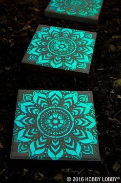 glow in the dark coasters are sitting on the ground