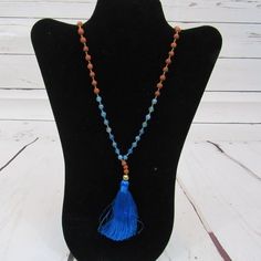 One Tassel Necklace. Your Choice Of Bead And Tassel Color. Look Other Avalible Colors Brand New With Tag Handmade Premium Imported Material These Necklaces Are Gorgeous And Would Look Great Alone Or Layered. Fast Shipping Blue Tassel Necklace For Beach, Adjustable Multicolor Tassel Necklace With 108 Beads, Blue Tassel Necklace For The Beach, Blue Bohemian Tassel Necklace For Gift, Adjustable Blue Bohemian Tassel Necklace, Handmade Adjustable Blue Tassel Necklace, Handmade Blue Adjustable Tassel Necklace, Adjustable Blue Tassel Necklace For Gift, Blue Tassel Necklace As Gift