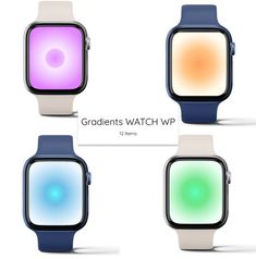 four different colors of the apple watch