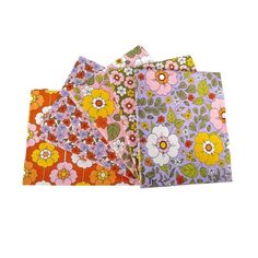 🌼 Transform your crafting projects with our Groovy Florals 5-Piece Fat Quarter Bundle! This delightful collection features vibrant floral patterns that are perfect for children's quilting projects, patchwork, and crafting bags.  ✂️ With its cheerful colors and whimsical patterns, this fabric bundle is sure to inspire joy in your crafting endeavors. Whether you're making a cozy quilt, a stylish tote bag, or adorable clothing items for little ones, the Groovy Florals collection offers endless pos Cozy Quilts, Stylish Tote Bag, Create Decor, Small Projects, Craft Bags, Retro Designs, Fabric Bundle, Quilt Sizes, Fat Quarter Bundles