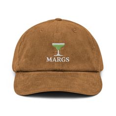 Margarita Corduroy Hat Margs Embroidered Baseball Cap Tequila Cocktail Gifts Tequila Lover Hat Margarita Glasses Corduroy Cap Cocktail Hat - Etsy Barbados Adjustable Corduroy Hat With Curved Brim, Retro Corduroy Hat With Curved Brim, Corduroy Hat With Embroidered Logo And Curved Brim, Corduroy Hat With Curved Brim, Adjustable Corduroy Hat With Embroidered Logo, Spicy Margarita Recipe, Tequila Cocktail, Corduroy Cap, Spicy Margarita