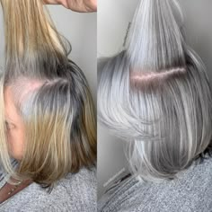 Gray Silver Hair, Grey Blending, Grey Hair Looks, Grey Hair Styles, Gray Hairstyles, Hair Transition