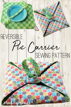 the instructions for how to make a reversible pe carrier sewing pattern