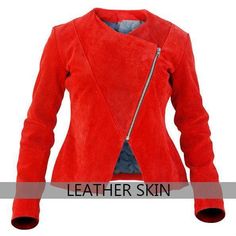 NWT Red Women Ladies Genuin... Red Jacket Leather, Classy Coat, Leather Store, Suede Leather Jacket, Leather Skin, Professional Attire, Genuine Leather Jackets, Spring Jackets, Red Suede