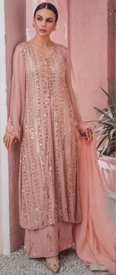 *FABRIC DETAILS* (Shirt)..CHIFFON (Dupatta)..CHIFFON (TROUSER)..MALAI DETAILS *FRONT* Heavy Embroidered Front With Squence wokr Heavy Embroidered Daman   *Neck* Bottom *BACK* Heavy Embroidery Back *SLEEVES* Fully Embroidered Alternate Head Slevees *DUPATTA*  Chiffon Embroidered Dupatta Chiffon Dupatta  WITH Heavy Embroidery 2 Side Matha Patti *TROUSER* Malai Salwar Fashion, Peach Gown, Desi Vibes, Asian Clothes, Hamper Ideas, Eid Dress, Saree Ideas, Shadi Dresses, Heavy Dresses