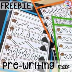 free printable pre - writing mats for kids to practice their handwriting skills