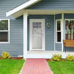 Therma-Tru and LARSON are better together when it comes to entry solutions around your home. The Therma-Tru Benchmark Shaker Craftsman 6-Lite entry door features flush-glazed Low-E glass and a durable fiberglass material that won’t warp, rot, dent or rust. Pair it with the LARSON Tradewinds storm door with retractable screen for instant ventilation, thanks to a convenient Screen Away® retractable screen that hides in the top cassette when not in use. By bundling your Therma-Tru entry door with a Shaker Exterior Door, Craftsman Front Door, Larson Storm Doors, Front Door With Screen, Aluminum Storm Doors, Mobile Home Doors, Glass Storm Doors, White Front Door, Outdoor Improvements