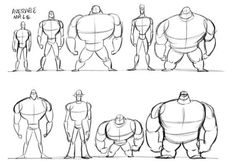 an animation character's perspective of the different poses and body shapes for each character