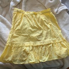 Never Worn Eyelit Mini Skirt In Lemon Zest Lemon Zest, J Crew Factory, Mini Skirt, J Crew, Lemon