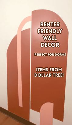 a sign that says renter friendly wall decor perfect for dorms items from dollar tree