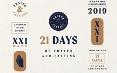 the twelve days of prayer and fasting are shown in different font styles, including