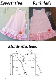 the sewing pattern for this girls'dress is easy to sew and has ruffled edges