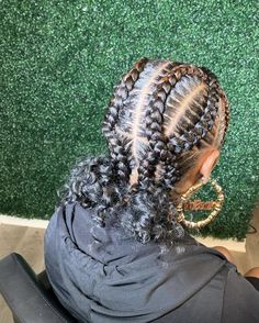 Feed In Braids Hairstyles 2023, Four Braids Black Women, Braided Hairstyles Two Buns, Black Women Feed In Braid Styles, Protective Hairstyles Braids 2023, Easy Hairstyles Braiding Hair, 4 Big Braids Hairstyles For Black Women, Big Braid Styles For Black Women, Braided Hairstyles Into A Bun