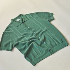 Is Hunter Green And Never Worn! The Color Looks Like The Photos On The Model. Is Wrinkly Since It Was In A Bag. Husband Bought And Never Worn. Is Such A Nice Shirt! Knit Polo, Green Button, Hunter Green, Waffle Knit, A Bag, Casual Shirts For Men, Casual Button Down Shirts, Cool Shirts, Button Up