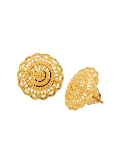 These 22ct gold stud earrings feature a timeless, classic design and a weight of 14.45 grams, perfect for wearing as part of a sophisticated look. Crafted with the highest accuracy and quality, these timeless earrings will be a chic addition to any jewelry collection. Purity: 22ct gold Length : 2.7 cm Secure with back screw Timeless Earrings, Sophisticated Look, Gold Stud Earrings, Round Stud Earrings, Gold Stud, Gold Earrings Studs, Gold Studs, Timeless Classic, Classic Design