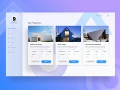 an image of a website page with three different images on it and the text, my properties