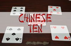 the word chinese ten spelled with playing cards