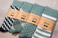 Sage Green Personalized Groomsmen Socks 4 Designs Mix & - Etsy Men's Dress Socks, Groomsmen Socks, Navy Blue Design, Wedding Socks, Idea Wedding, Wedding Gifts For Groomsmen, Groomsmen Gifts Personalized, Mens Dress Socks, Wedding Day Gifts