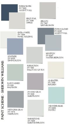 the different shades of gray and white paint in this color scheme, which is also available for