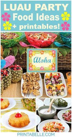 a party with pineapples and other food items