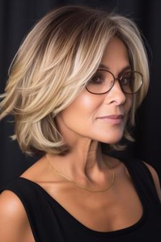 The classic shoulder-length hairstyle with light feathering is a choice if you desire a clean yet edgy look. It flatters your hair regardless of whether it’s straight or wavy in texture. Click here to check out more flattering hairstyles for women over 70 with glasses. Medium Hair Styles For Women, Hairstyles 2024, Shoulder Length Hair Cuts