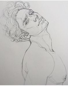 a pencil drawing of a woman's face