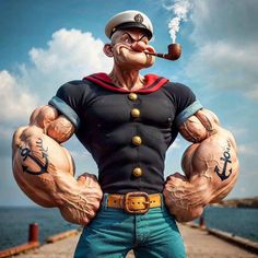 Popeye Cartoon Characters, Jing Y Jang, Popeye Cartoon, Of Monsters And Men, Popeye The Sailor Man, Hulk Art, Funny Caricatures, Image Swag, Swag Cartoon