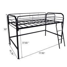 the bunk bed is shown with measurements for it's frame and bottom tiers