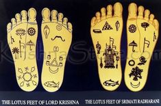 the feet of lord kashtha and his son radnam in gold on display