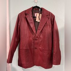 Great Condition Size Small Color Dark Red Nwt Small Mark Madewell Leather Jacket, Lambskin Coat, Brown Trench Coat, Black Leather Moto Jacket, Lamb Leather Jacket, Black Leather Coat, Western Jacket, Vegan Leather Jacket, Faux Leather Moto Jacket