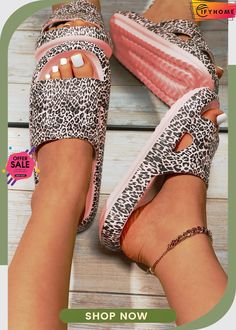 Pink Leopard Soft Rubber Slippers Leopard Print Pillows, Leopard Slippers, Rubber Slippers, Sunglass Chain, Chic Type, Round Toe Heels, Pink Leopard, Slides Shoes, One Piece Swimwear