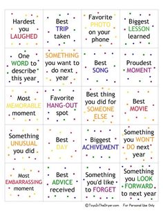 the words in different colors and phrases are used to describe what you're doing