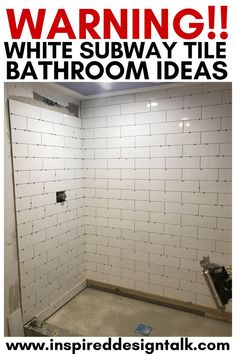 white subway tile Wallpaper With Subway Tile Bathroom, Contemporary Subway Tile Bathroom, Bathroom With Subway Tile Walls, White Subway Tile Bathroom Ideas, Subway Tile Shower Tub, Subway Tile Layout Patterns, Herringbone Subway Tile Shower Wall, White Subway Tile Gray Grout, Subway Tile Patterns Bathroom