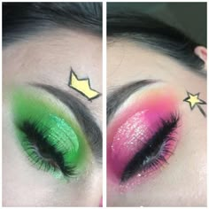 Cosmo Makeup Look, Cosmo And Wanda Makeup Look, Cosmo And Wanda Costume Best Friends, Cosmo And Wanda Makeup, Cosmo Wanda Costume, Cosmo And Wanda Nails, Cosmo Costume, Disney Makeup Looks, Wanda Makeup