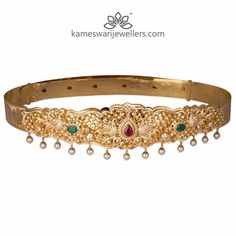 Emerald, Ruby Highlight CZ+Pachi Belt Jewellers Shop, Kameswari Jewellers, 22 Carat Gold Jewellery, Diamond Initial Necklace, Bridal Jewellery Design, Waist Belts