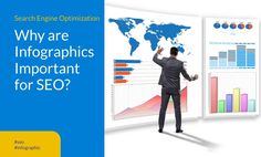 a man standing in front of a whiteboard with graphs on it and the words why are infographics important for seo?