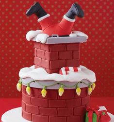 Christmas Theme Cake Christmas Theme Cake, Winter Torte, Santa Cake, Chimney Cake, Christmas Cake Decorations, Xmas Cake, Winter Cake