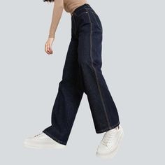 Feel the nostalgia of the Nineties in our 2023 Autumn Collection's high-waisted. straight women's jeans! This vintage-inspired piece is perfect for those who want to show off their bold. fashion-forward personality. Crafted with stonewashed denim and a zipper and button closure. these jeans offer a chic. timeless look with luxurious comfort.Distinctive Features: 90s Style: Step back into an iconic era with this vintage-inspired fashion statement. High-Waisted: Flaunt your figure with a classic. Trendy Non-stretch Straight Leg Cargo Jeans, Trendy Straight Leg Non-stretch Cargo Jeans, Trendy High Waist Straight Fit Jeans, Trendy Straight Leg Cargo Jeans, Fall Streetwear Straight Leg Jeans, Trendy Wide Leg Non-stretch Jeans, Trendy High-waisted Cropped Jeans In Denim Blue, Trendy High Waist Straight Fit Bottoms, High-waisted Flare Jeans For Fall Streetwear