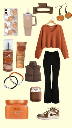 #fall #brown #orange #outfitinspo #beauty #pumpkinseason #pumpkin #cute Cute Easy Outfits For School, Church Outfit Fall, White Girl Outfits, October Outfits