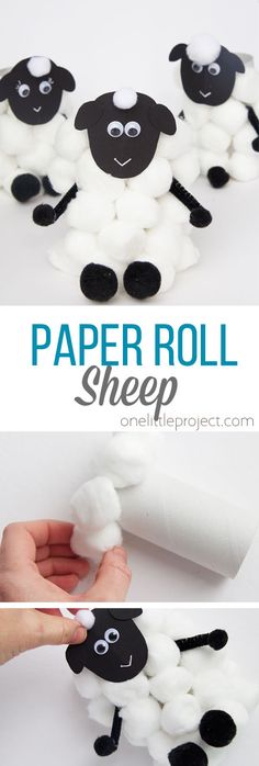 this paper roll sheep craft is so cute and easy to make