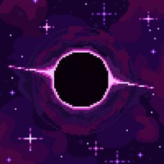 an image of a black hole in the middle of space with stars all around it