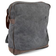 A unique selection from Convey! This charcoal grey canvas bag for men features rustic leather details. An asymmetrical flap encloses the main zippered compartment. Two additional zippered compartments, as well as 2 pockets, are included in the interior. Stand out from the crowd with this original accessory! Beautiful Backpacks, Brown Leather Backpack, Gunma, Jewelry For Men, Cool Backpacks, Canvas Backpack, Dark Brown Leather, Canvas Leather, Geneva