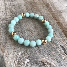 Amazonite Bracelet Stone Bracelet Beaded Stretch Bracelet | Etsy