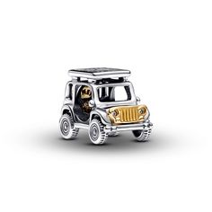 From Pandora, fuel your wanderlust with the Two-Tone Adventure Car Charm. This sterling silver charm depicts a car with all the details, from side mirrors to wheels and realistic scratches. A 14k gold-plated spare tire and grill add contrast, while sparkling stones function as head and tail lights. Cut-out letters on the car's raised roof read "ADVENTURE" and an engraving on the car's underside reads "HAPPINESS is planning a trip with those you LOVE." A token of summer adventure on the road. Bra Adventure Car, Cut Out Letters, Charms Pandora, Heads And Tails, Pandora Style, Car Charms, Summer Adventures, Pandora Bracelets, Tail Lights