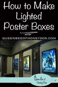 a movie theater with the title how to make lighted poster boxes queen bee of honey dogs